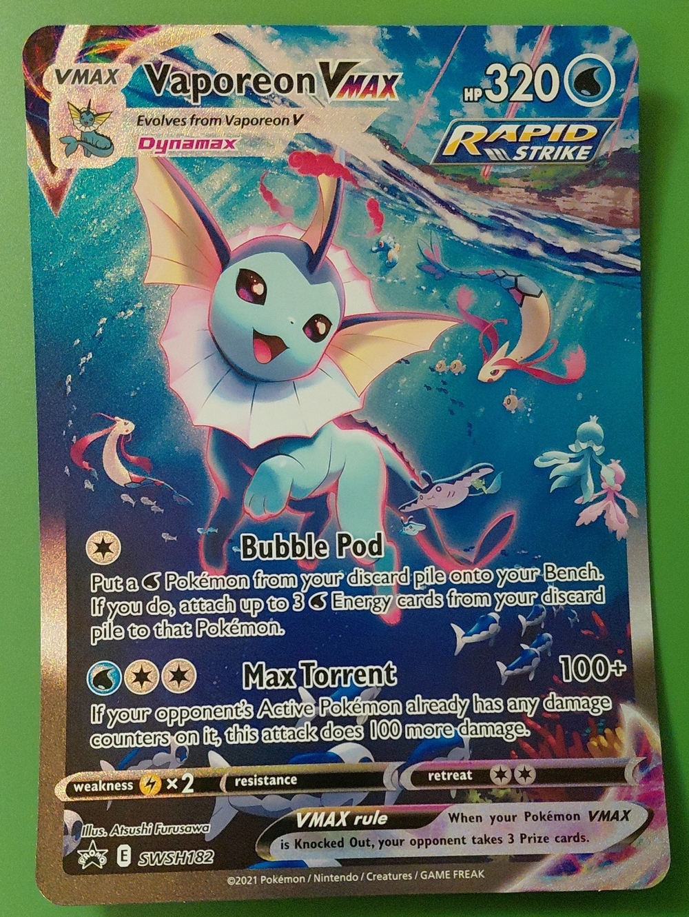 JUMBO Vaporeon Vmax Promotional Card